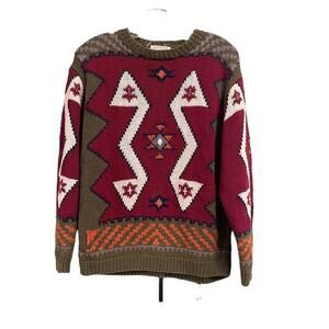 Vintage Hand Knitted Susann D Geo Sweater Size Medium